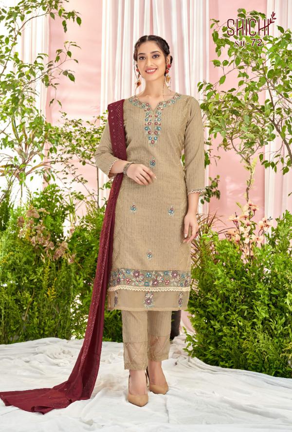 Shichi Saanjh Collection Naylon Exclusive Wear Kurti Pant And Dupatta